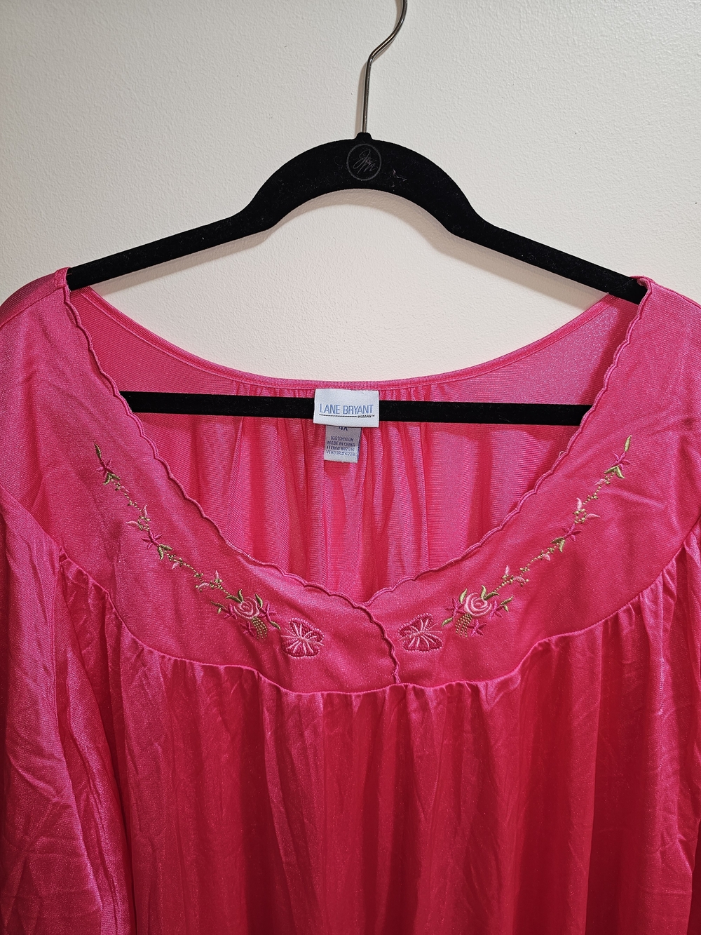 Lane Bryant Hot Pink Embroidered Nightgown - Picture 2 of 2